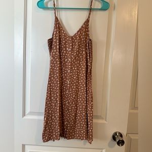 Aerie Dress - brownish/pink color with white dots